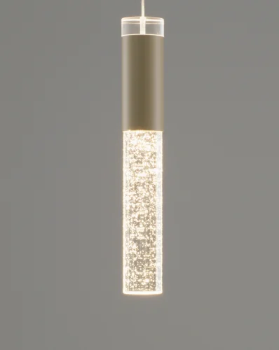 Светильник подвесной LED Ran V10897-PL Moderli бежевый прозрачный 1 лампа, основание бежевое в стиле современный трубочки фото 3