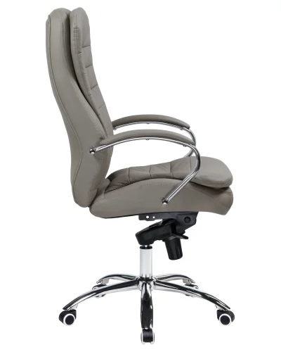 Офисное кресло для руководителей 108F-LMR LYNDON, цвет серый Dobrin, серый/экокожа, ножки/металл/хром, размеры - 1150*1200***670*670 фото 3