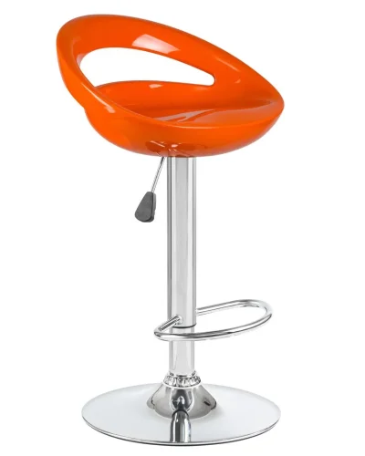 Стул барный 1010-LM DISCO,  цвет сиденья оранжевый, цвет основания хром Dobrin, оранжевый/, ножки/металл/хром, размеры - 790*1000***470*440 фото 2