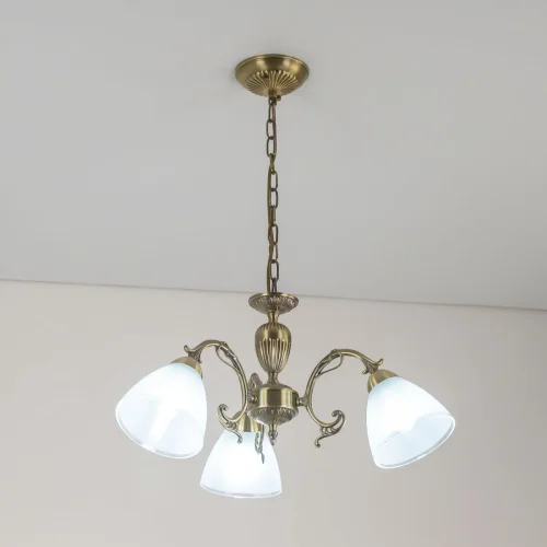 Люстра подвесная Латур CL413231 Citilux белая на 3 лампы, основание бронзовое в стиле классический  фото 5