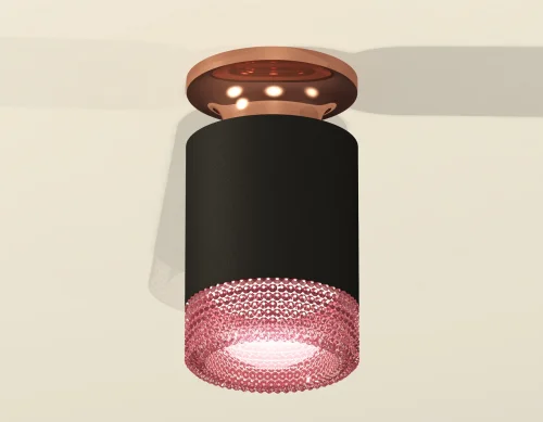 Светильник накладной Techno spot XS6302182 Ambrella light чёрный розовый 1 лампа, основание золотое в стиле современный круглый фото 3
