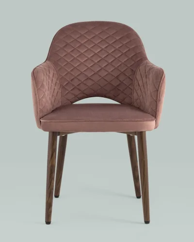 Стул Венера диамант NEW, велюр пыльно-розовый (ножки дерево) NP УТ000037250 Stool Group, /, ножки//чёрный, размеры - *820***585*645 фото 7