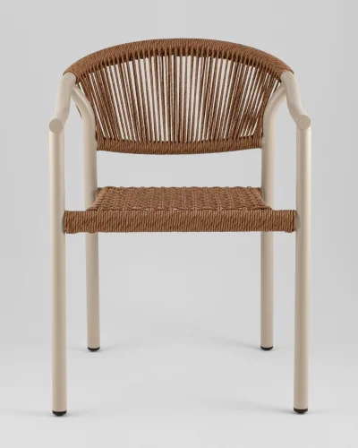 Стул Syna, коричневый, бежевые ножки УТ000039930 Stool Group, коричневый/ротанг, ножки/металл/бежевый, размеры - *780**** фото 8