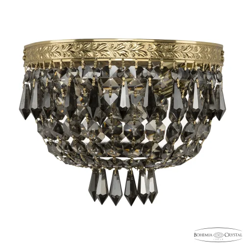 Бра 19271B/20IV G R781 Bohemia Ivele Crystal чёрный на 1 лампа, основание золотое в стиле классика sp