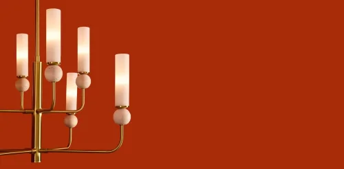 Люстра на штанге Sunspot FR5482CL-08BS Freya белая на 8 ламп, основание латунь в стиле современный фото 9 Люстра на штанге Sunspot FR5482CL-08BS Freya белая на 8 ламп, основание латунь в стиле современный фото 9