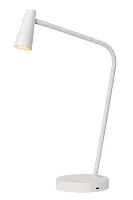 Настольная лампа офисная LED Stirling 36620/03/31 Lucide белая на 1 лампу, основание белое металл в стиле современный 