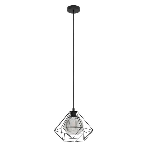 Светильник подвесной Vernham 43482 Eglo чёрный серый 1 лампа, основание чёрное в стиле современный лофт 