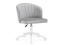 Компьютерное кресло Дэни светло-серый / белый 560018 Woodville, серый/велюр, ножки/металл/белый, размеры - *920***620*620