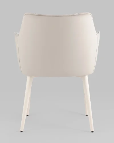 Стул обеденный Feston, слоновая кость, букле с экокожей УТ000039028 Stool Group, бежевый/экокожа букле, ножки/металл/белый, размеры - *780**** фото 4