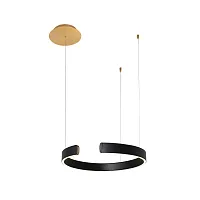 Светильник подвесной LED Ring 10025/400 Black LOFT IT чёрный 1 лампа, основание золотое в стиле хай-тек современный кольца