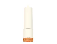 Светильник подвесной XP7401005 Ambrella light коричневый белый 1 лампа, основание белое в стиле модерн хай-тек трубочки