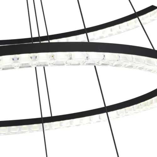 Светильник подвесной LED Euclidics SL1018.403.03 ST-Luce прозрачный на 1 лампу, основание чёрное в стиле хай-тек кольца фото 2