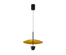 Светильник подвесной LED Синди 08466-35,20(33) Kink Light золотой бронзовый на 1 лампу, основание чёрное в стиле современный арт-деко отражённый свет