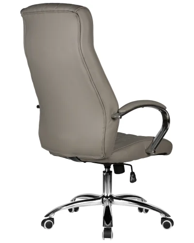 Офисное кресло для руководителей 117B-LMR BENJAMIN, цвет серый Dobrin, серый/экокожа, ножки/металл/хром, размеры - 1200*1270***670*670 фото 4