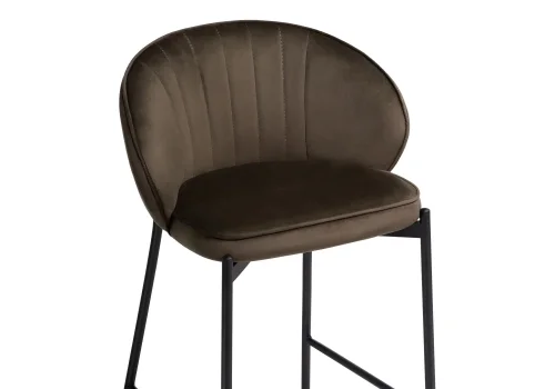 Полубарный стул Нейл шоколадный / черный 528462 Woodville, шоколад/велюр, ножки/металл/чёрный, размеры - ****580*450 фото 5