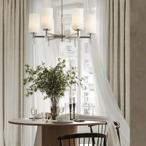 Бра Chic FR2031WL-01N Freya белый на 1 лампу, основание никель в стиле американский классический фото 2 Бра Chic FR2031WL-01N Freya белый на 1 лампу, основание никель в стиле американский классический фото 2