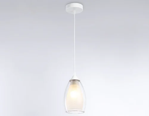 Светильник подвесной TR3534 Ambrella light белый 1 лампа, основание белое в стиле классика модерн  фото 5