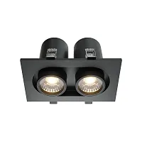 Светильник точечный LED Hidden DL045-02-10W4K-B Maytoni чёрный на 2 лампы, основание чёрное в стиле современный хай-тек 