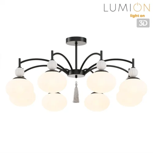 Люстра потолочная Gloriya 8273/8C Lumion белая на 8 ламп, основание чёрное в стиле классический восточный фото 3