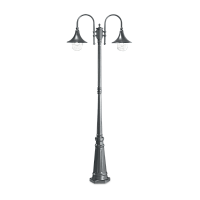 Парковый светильник CIMA PT2 ANTRACITE Ideal Lux уличный IP43 серый чёрный 2 лампы, плафон чёрный серый в стиле современный E27