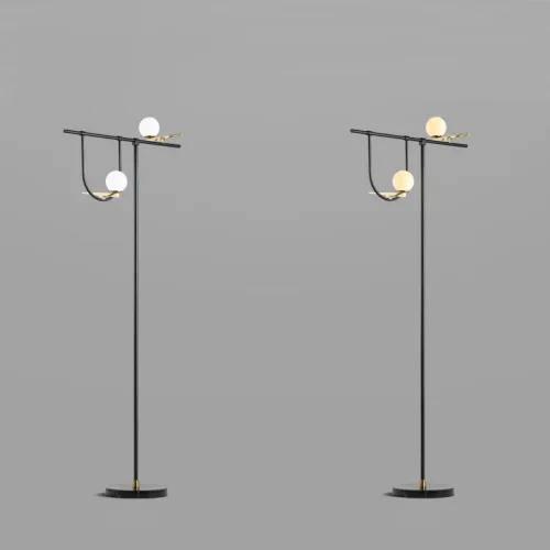 Торшер Yanzi LED Floor Lamp 101358-26 ImperiumLoft белый на 2 лампы, основание голубое в стиле современный фото 5 Торшер Yanzi LED Floor Lamp 101358-26 ImperiumLoft белый на 2 лампы, основание голубое в стиле современный фото 5