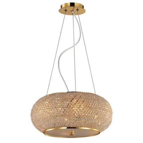 Люстра подвесная PASHA' SP14 ORO Ideal Lux золотая прозрачная на 14 ламп, основание золотое в стиле классический 