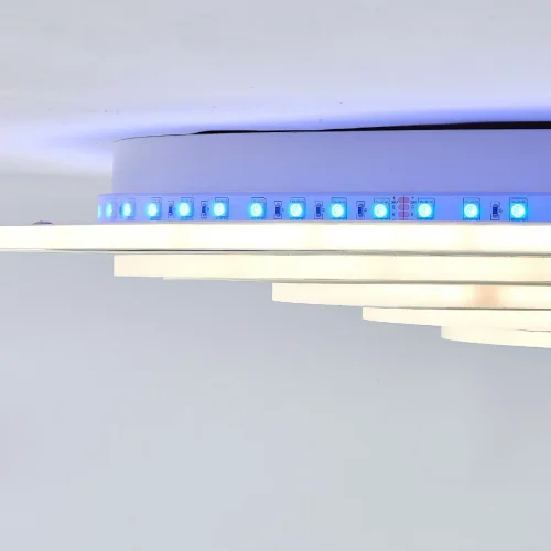 Люстра потолочная LED с пультом Триест Смарт CL737A35E Citilux белая на 1 лампа, основание белое в стиле современный хай-тек с пультом яндекс алиса голосовое управление фото 7