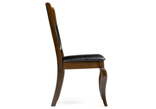 Стул Drage cappuccino 1612 Woodville, чёрный/искусственная кожа, ножки/массив гевеи дерево/коричневый капучино, размеры - ****480*560 фото 3