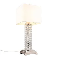 Настольная лампа Ireni APL.736.04.01 Aployt белая 1 лампа, основание хром хрусталь металл в стиле классический 
