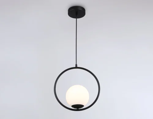Светильник подвесной TR2592 Ambrella light белый 1 лампа, основание чёрное в стиле современный  фото 4