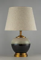 Настольная лампа Gaiba E 4.1.T1 DGR Arti Lampadari бежевая 1 лампа, основание синее керамика в стиле классический кантри 