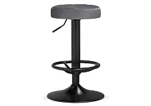 Барный стул Marun dark gray / black 15674 Woodville, серый/велюр, ножки/металл/, размеры - 630*840***390*390