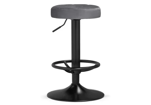 Барный стул Marun dark gray / black 15674 Woodville, серый/велюр, ножки/металл/, размеры - 630*840***390*390
