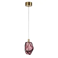 Светильник подвесной Gemme 7113/4LC Odeon Light бордовый на 1 лампу, основание бронзовое в стиле современный классический выдувное
