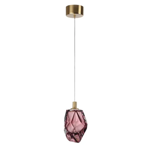 Светильник подвесной Gemme 7113/4LC Odeon Light бордовый на 1 лампу, основание бронзовое в стиле современный классический выдувное