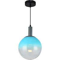 Светильник подвесной LED Gwendolyn TL1217H-01BE Toplight голубой 1 лампа, основание чёрное в стиле современный шар