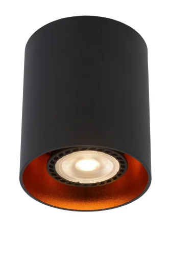 Светильник накладной Bodibis 22965/01/30 Lucide чёрный 1 лампа, основание чёрное в стиле современный круглый
