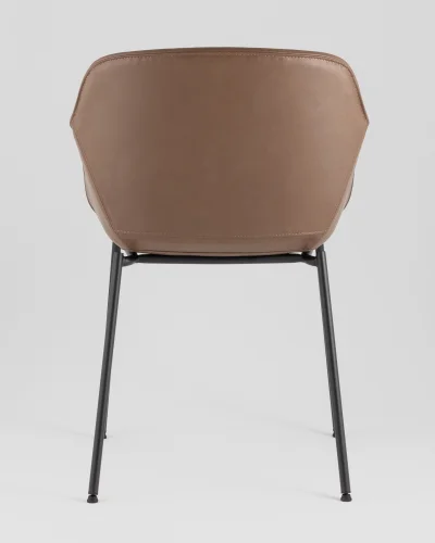 Стул Ashby, экокожа, светло-коричневый, сиденье УТ000040853 Stool Group, коричневый/экокожа, ножки/металл/чёрный, размеры - ***** фото 4