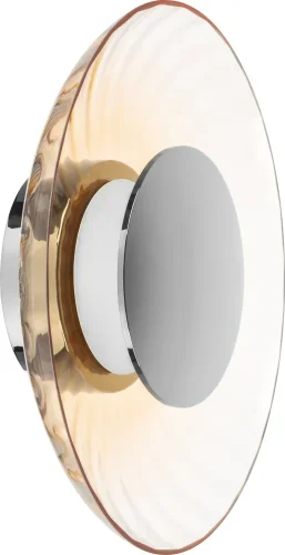 Бра LED Celesta 809023 Lightstar янтарный на 1 лампу, основание хром в стиле арт-деко современный 