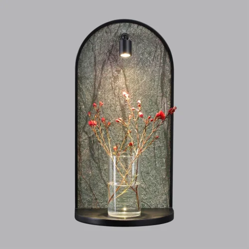 Бра с выключателем LED Giardino 7176/3WL Odeon Light чёрный на 1 лампу, основание чёрное в стиле современный арт-деко с полкой фото 3