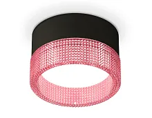 Светильник накладной XS8102032 Ambrella light розовый 1 лампа, основание чёрное в стиле хай-тек круглый