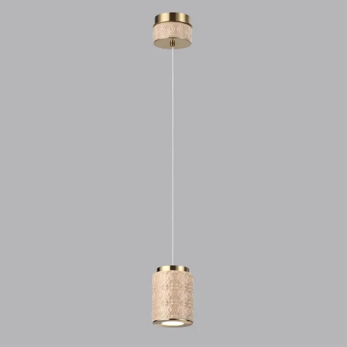 Светильник подвесной Lulu 5453/5L Odeon Light бежевый на 1 лампу, основание античное бронза латунь в стиле современный скандинавский фото 4 Светильник подвесной Lulu 5453/5L Odeon Light бежевый на 1 лампу, основание античное бронза латунь в стиле современный скандинавский фото 4