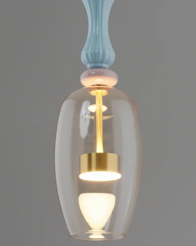 Светильник подвесной LED Corals V11151-PL Moderli янтарный на 1 лампу, основание золотое в стиле современный фото 4