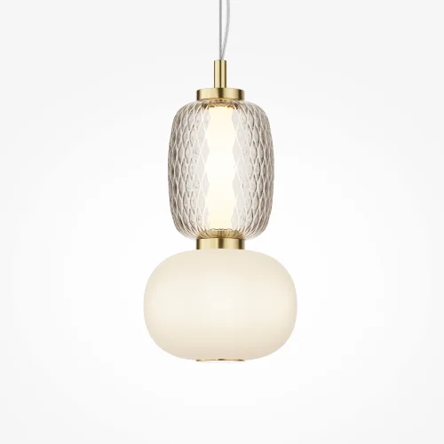 Светильник подвесной LED Pattern MOD267PL-L18G3K Maytoni белый прозрачный 1 лампа, основание золотое в стиле современный арт-деко  фото 5