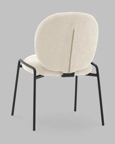 Стул Моллек букле молочный УТ000041520 Stool Group, белый/букле, ножки/сталь/чёрный, размеры - ***** фото 5