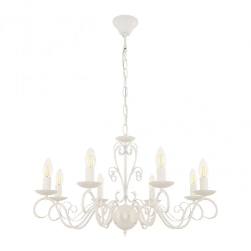 Люстра подвесная AM341369 341369/8 WT Arte Milano без плафона на 8 ламп, основание белое в стиле классический 