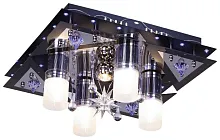 Светильник потолочный LED 174-247-05 Velante белый 4 лампы, основание чёрное серое хром в стиле современный 
