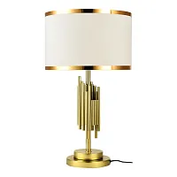 Настольная лампа Randolph LSP-0621 Lussole белая 1 лампа, основание бронзовое металл в стиле современный 