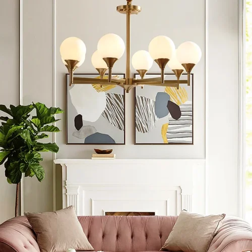 Люстра подвесная ERA 6 140659-26 ImperiumLoft белая на 6 ламп, основание латунь в стиле современный фото 6