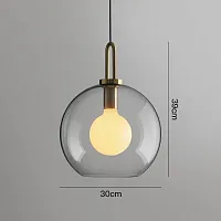 Светильник подвесной GAUSS шар 30 прозрачный 189521-26 ImperiumLoft прозрачный 1 лампа, основание латунь в стиле современный 